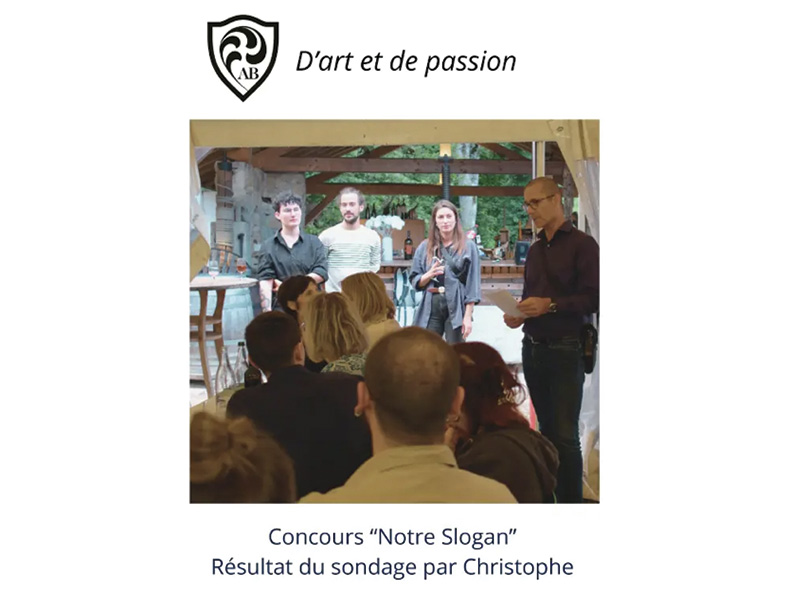 Lire la suite à propos de l’article D’art et de passion », 1er prix du concours « Notre Slogan »